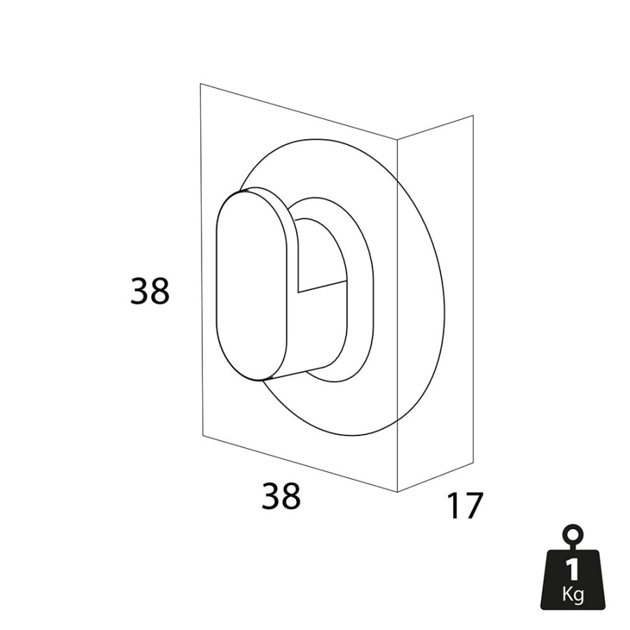 Tiger Cooper Άγκιστρο medium με αυτοκόλλητη βάση τοίχου Polished gold 800555