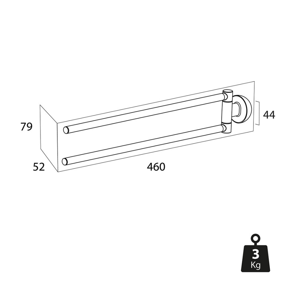 Tiger Cooper Κρεμάστρα με Δύο Βραχίονες Polished gold 800559