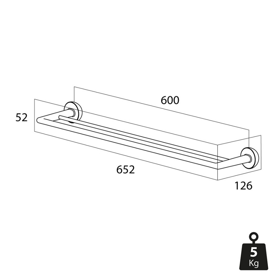 Tiger Cooper Κρεμάστρα Διπλή 65.2 cm Polished gold 800560