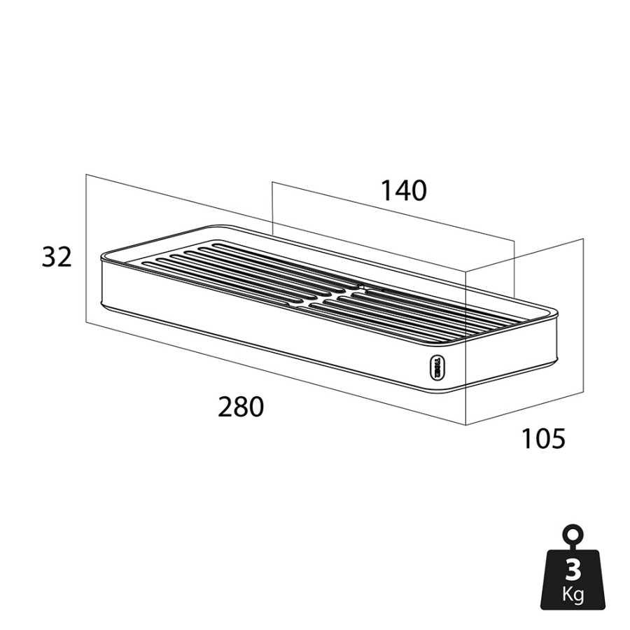 Tiger Cooper Ράφι 28 cm Black / Polished gold 800561