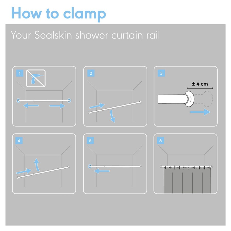 155-255 Ø 20 mm black βραχίονας μπάνιου πτυσσόμενος Sealskin