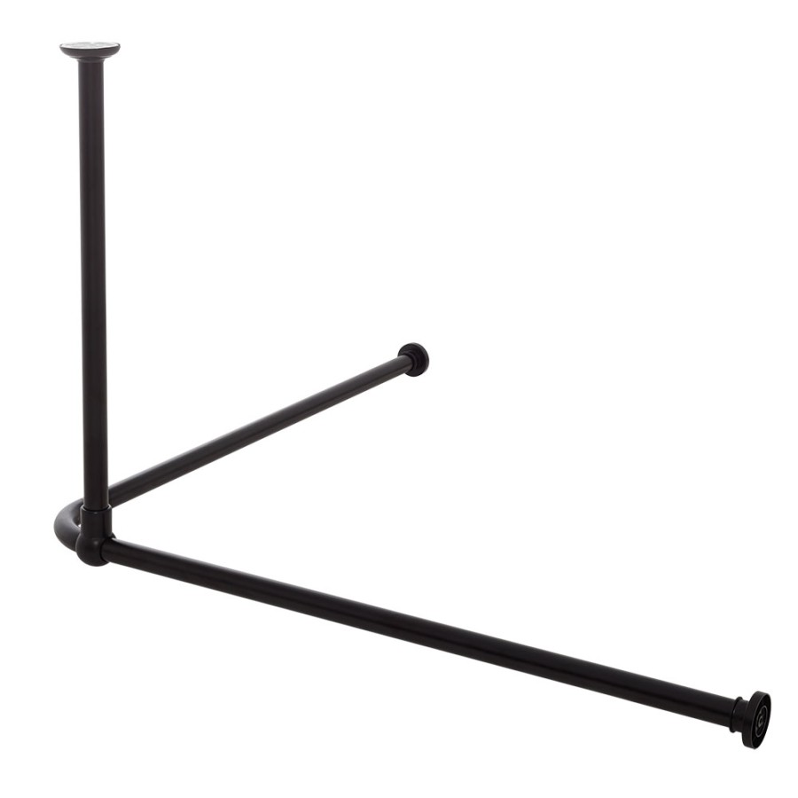 60 Ø 28 mm black στήριγμα οροφής για βραχίονα μπάνιου γωνιακό Sealskin