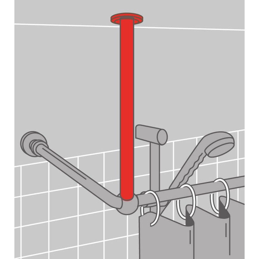 60 Ø 28 mm black στήριγμα οροφής για βραχίονα μπάνιου γωνιακό Sealskin