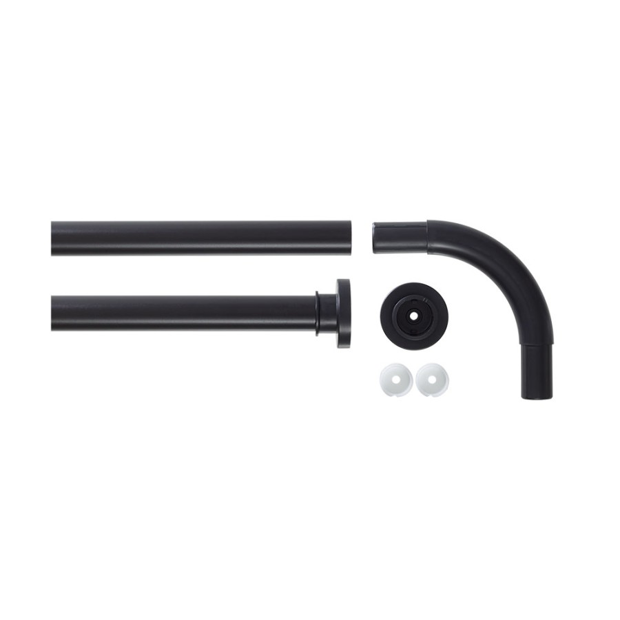 90x90 Ø 28 mm black βραχίονας μπάνιου γωνιακός Sealskin