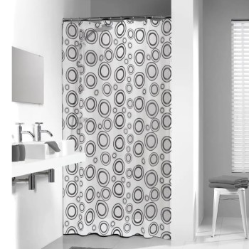 Circolo 180x200 grey Πλαστική κουρτίνα μπάνιου Sealskin