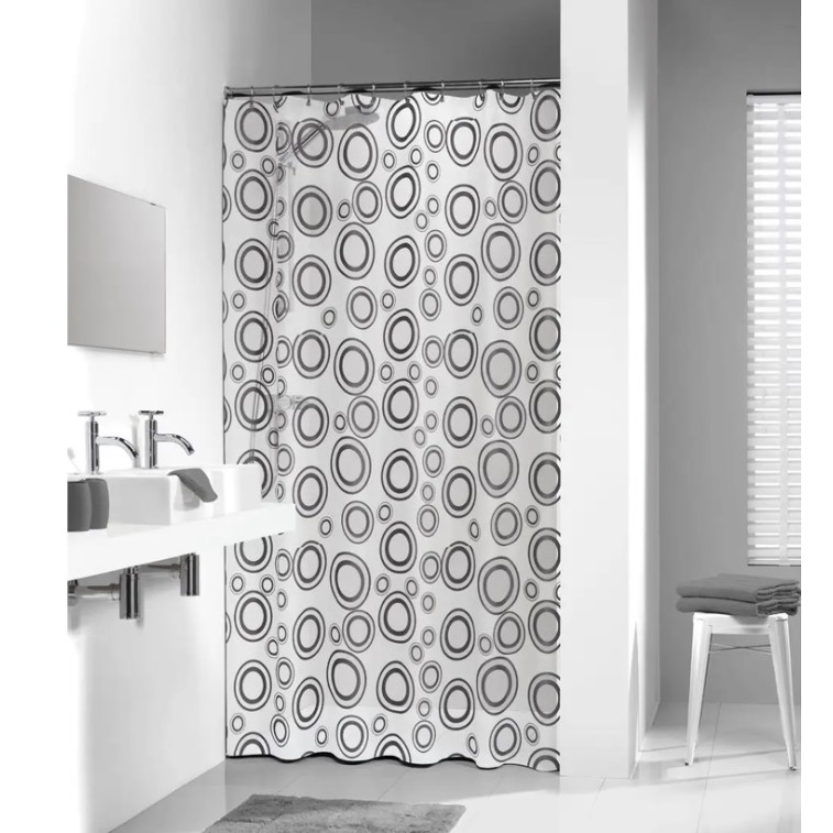 Circolo 180x200 grey Πλαστική κουρτίνα μπάνιου Sealskin