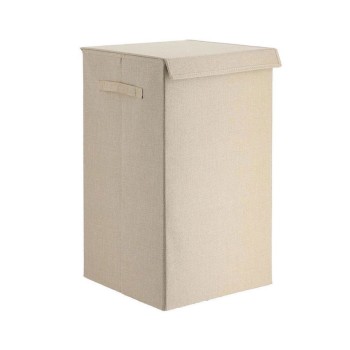 Καλάθι Απλύτων Αναδιπλούμενο από MDF Μπεζ με Υφασμάτινη Επένδυση MRShome