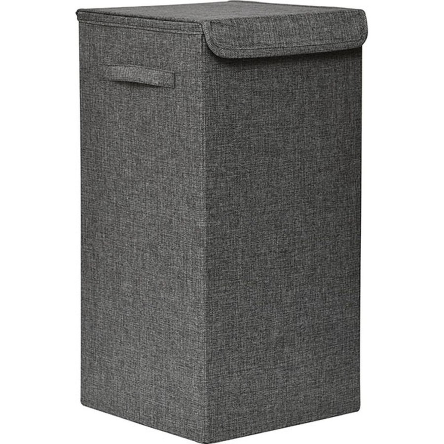 Καλάθι Απλύτων Αναδιπλούμενο από MDF Γκρι με Υφασμάτινη Επένδυση MRShome