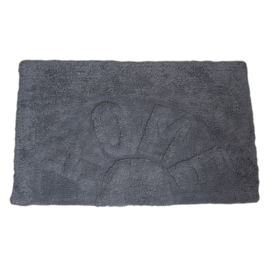 Πατάκι Μπάνιου ''HOME'' από 100% Βαμβάκι 50x80cm Γκρι MRShome