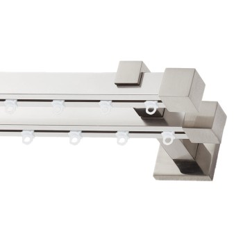 Σιδηρόδρομος Valencia 20x20mm Νίκελ Σατινέ Διπλός 160cm MRShome