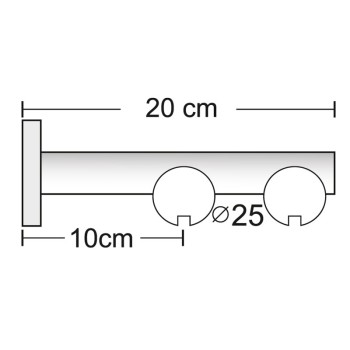 Σιδηρόδρομος Toledo Φ25mm Λευκός Διπλός 160cm MRShome