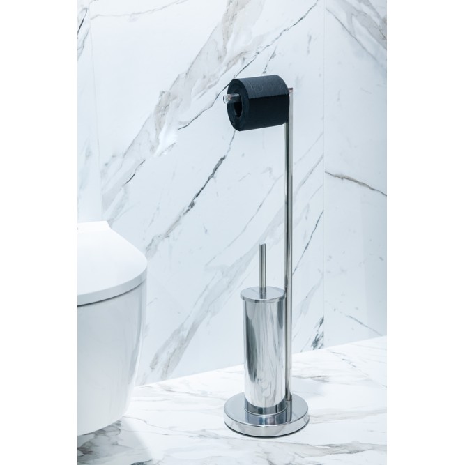 Σταντ Χαρτιού Υγείας και Πιγκάλ Stainless Steel 19x19x73cm AWD02071575
