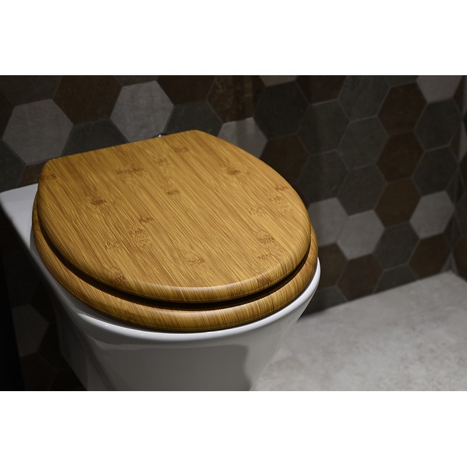 Καπάκι Λεκάνης BAMBOO από MDF Φυσικό 37.3x45.5x5.7cm AWD02181598