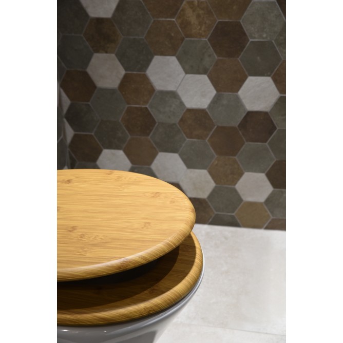 Καπάκι Λεκάνης BAMBOO από MDF Φυσικό 37.3x45.5x5.7cm AWD02181598