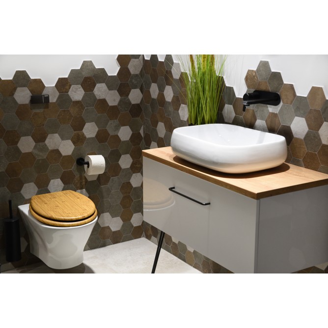 Καπάκι Λεκάνης BAMBOO από MDF Φυσικό 37.3x45.5x5.7cm AWD02181598