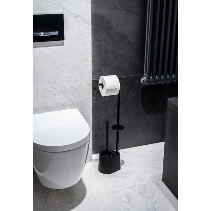 Σταντ Χαρτιού Υγείας και Πιγκάλ Stainless Steel/ABS/PP Μαύρο 17x12.5x65.5cm AWD02071616