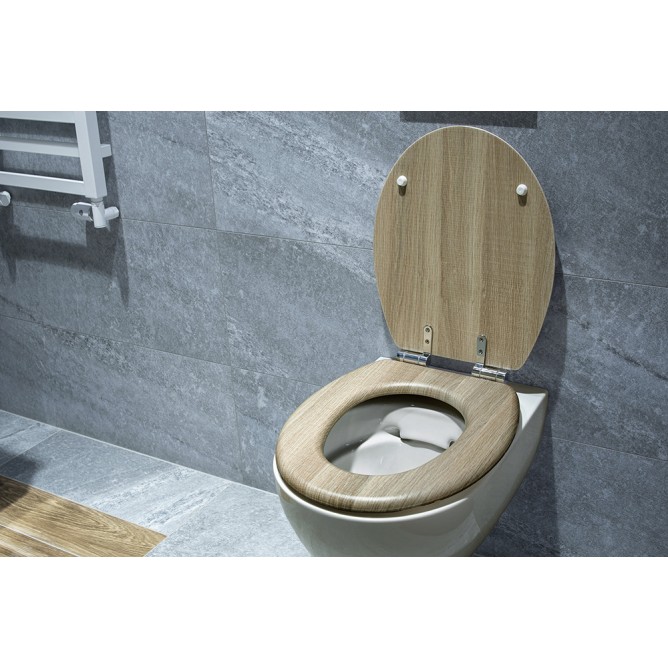 Καπάκι Λεκάνης NATUR από MDF Φυσικό 37x45.7x5.8cm AWD02181702