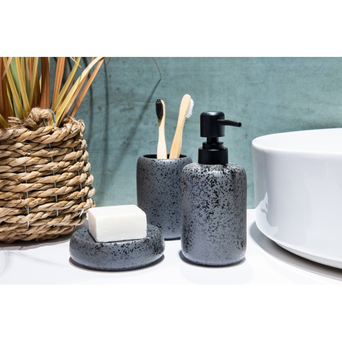Δοχείο Κρεμοσάπουνου HADES Stoneware Ανθρακί 350ml AWD02191802