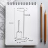 Σταντ Χαρτιού Υγείας και Πιγκάλ Stainless Steel 31x15.3x74.3cm AWD02071980