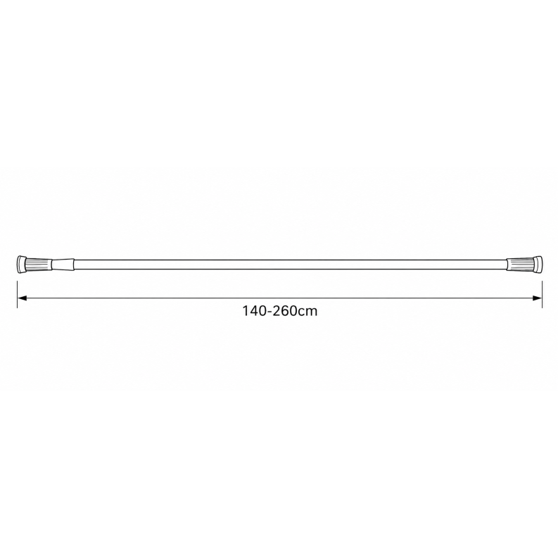 140-260 Ø22mm black βραχίονας μπάνιου πτυσσόμενος MRShome