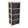 Συρταριέρα MDF με 4 Συρτάρια 37.5x27.5x86cm Φυσική/Μαύρη με Σχέδιο MRShome