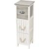 Συρταριέρα MDF με 3 Συρτάρια Γκρι/Λευκή 25x25x77cm MRShome