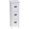 Συρταριέρα MDF με 3 Συρτάρια Λευκή 25x25x77cm MRShome