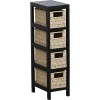 Συρταριέρα MDF με 4 Συρτάρια 17x24x65cm Μπεζ/Μαύρο MRShome