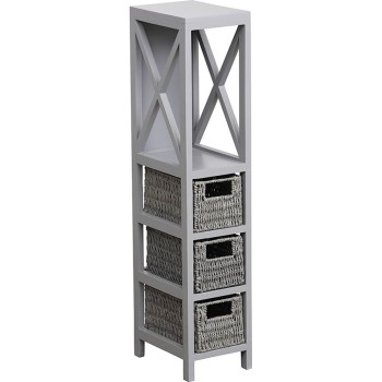 Έπιπλο MDF με 1 Ράφι και 3 Συρτάρια Γκρι 17x24x82cm MRShome