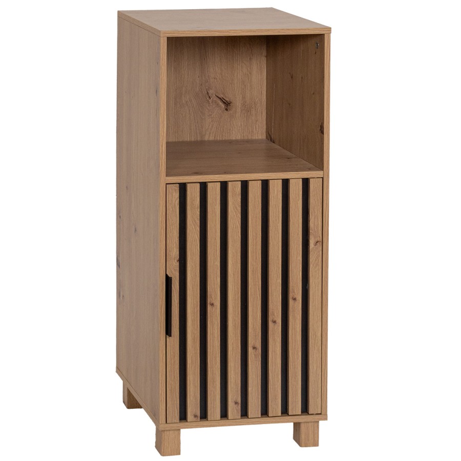 Έπιπλο Ξύλινο με Ντουλάπι και Ράφι Καφέ 35x30x86cm MRShome