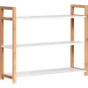 Έπιπλο από Bamboo με 3 Ράφια MDF Καφέ/Λευκό 64x20x53cm MRShome