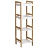 Ραφιέρα 4 θέσεων Bamboo/MDF Μπεζ/Λευκή 34x33x110cm MRShome