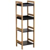 Ραφιέρα 4 θέσεων Bamboo/MDF Μπεζ/Μαύρη 34x33x110cm MRShome
