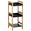 Ραφιέρα 3 θέσεων Bamboo/MDF Μπεζ/Μαύρη 33x33x80cm MRShome