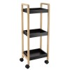 Ραφιέρα Bamboo/MDF με 3 Ράφια Φυσική/Μαύρη με Ροδάκια 28.5x21x79cm MRShome