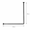 80x80cm Ø22mm black βραχίονας μπάνιου γωνιακός MRShome