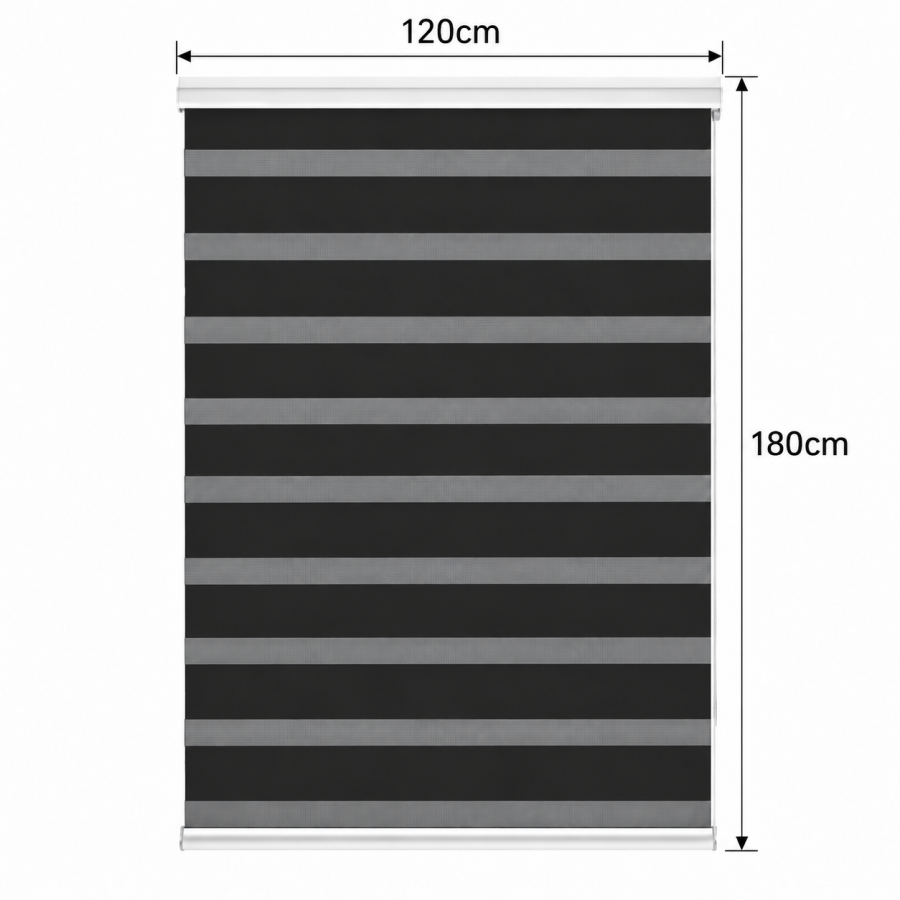 Double Ρόλερ Ρυθμιζόμενης Σκίασης 120x180cm Μαύρο MRShome
