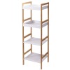 Ραφιέρα Μπάνιου με 4 Ράφια από Bamboo & MDF Natural/White 36x33x110cm MRShome