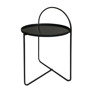 Side Table Μεταλλικό Φ40x65cm Black MRShome
