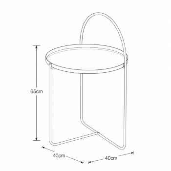 Side Table Μεταλλικό Φ40x65cm Sand MRShome