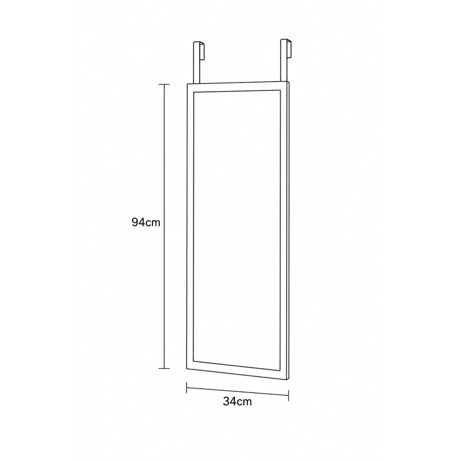 Κρεμαστός Καθρέπτης για Πόρτα από MDF 34x94cm White MRShome