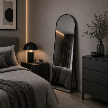 Επιδαπέδιος Καθρέπτης Αλουμινίου 150cm Black MRShome