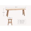 Πάγκος Teak Wood 100x25x42cm MRShome