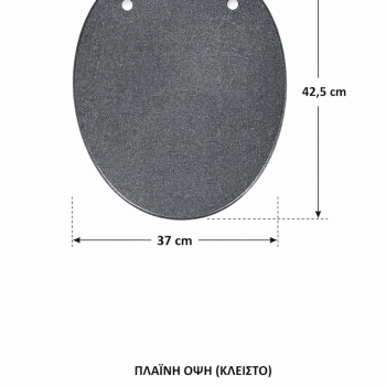 Καπάκι Λεκάνης από MDF 42.5x37x1.5cm Silver MRShome