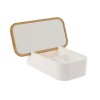 Κουτί Αποθήκευσης PS/Bamboo με Καθρέπτη 26x13x7cm White/Natural MRShome