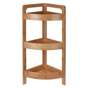 Γωνιακή Ραφιέρα Μπάνιου με 3 Ράφια από Bamboo natural MRShome