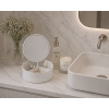Κουτί Αποθήκευσης PP με Καθρέπτη Φ15x5.5cm White MRShome