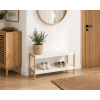 Παπουτσοθήκη 2 Επιπέδων από Bamboo/MDF 70x26x36cm Natural/White MRShome
