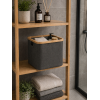 Καλάθι Αποθήκευσης Polyester με Bamboo 30.5x30.5x30cm Deep Grey MRShome