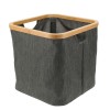 Καλάθι Αποθήκευσης Polyester με Bamboo 30.5x30.5x30cm Deep Grey MRShome
